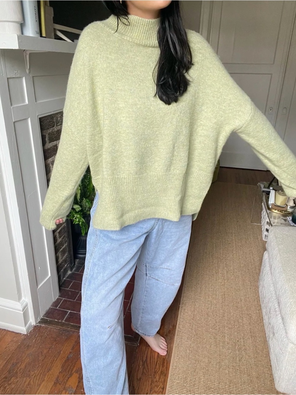 Wool Blend Mock Neck Sweater